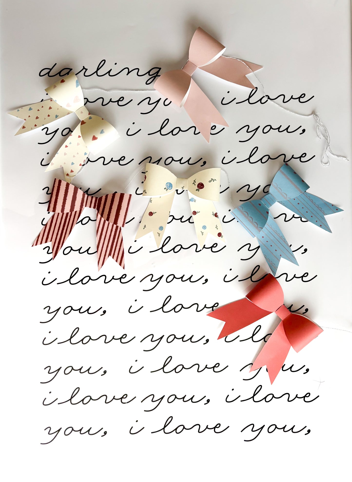 Paper Bow Garland - Valentine Standard